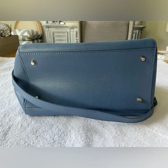 Furla blue leather crossbody satchel bag - Picture 5 of 16